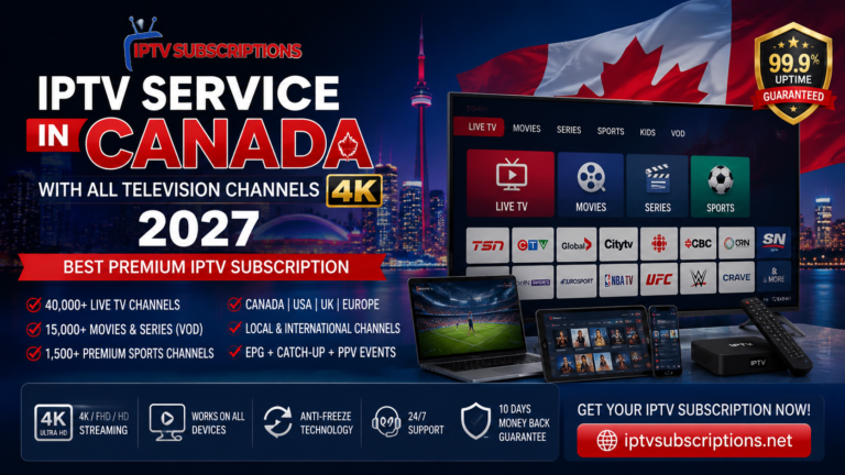 IPTV Service in Canada with All Television Channels 4K 2027 – Best Premium IPTV Subscription
