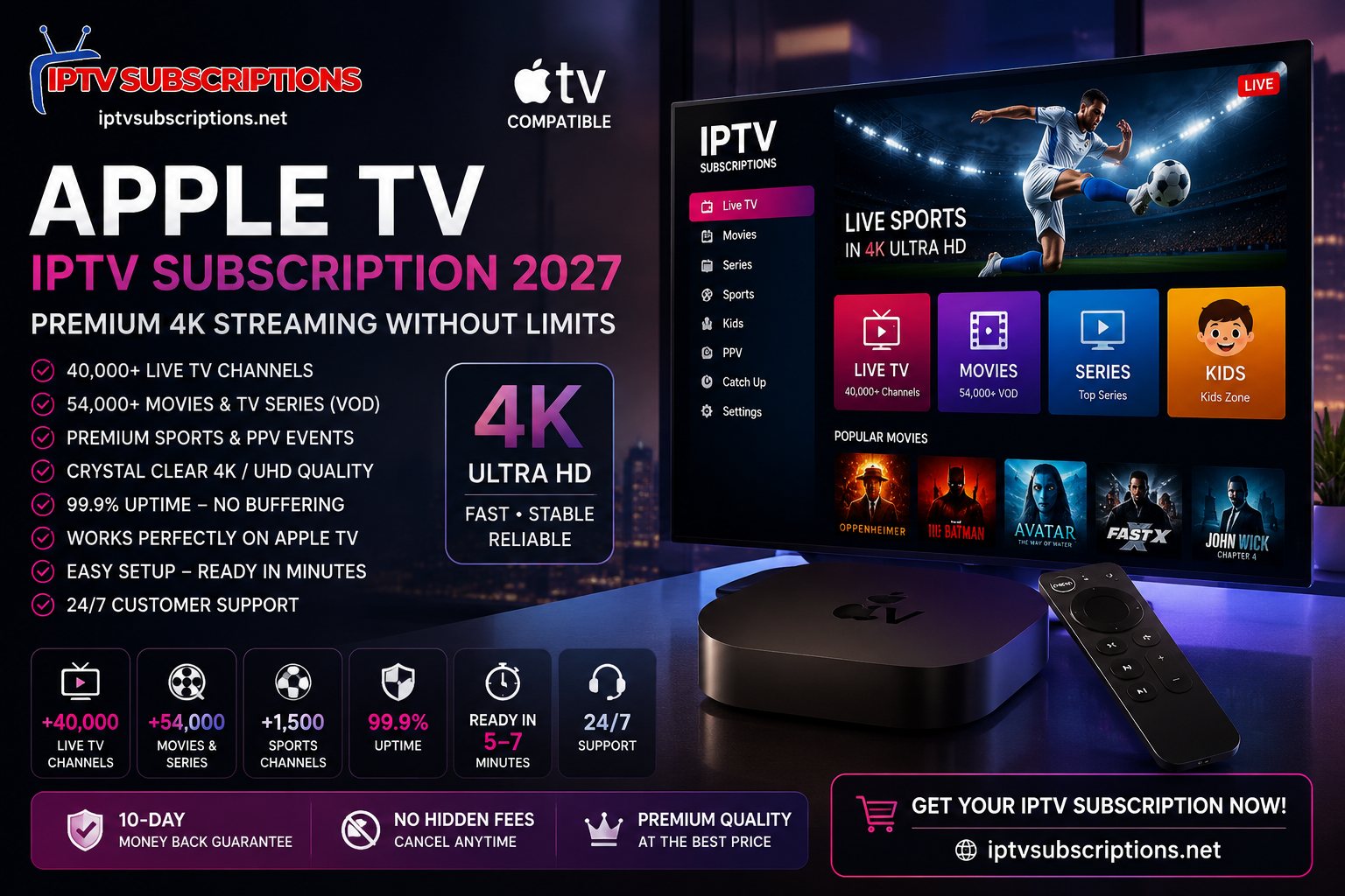 Apple TV IPTV Subscription 2027 – Premium 4K Streaming Without Limits