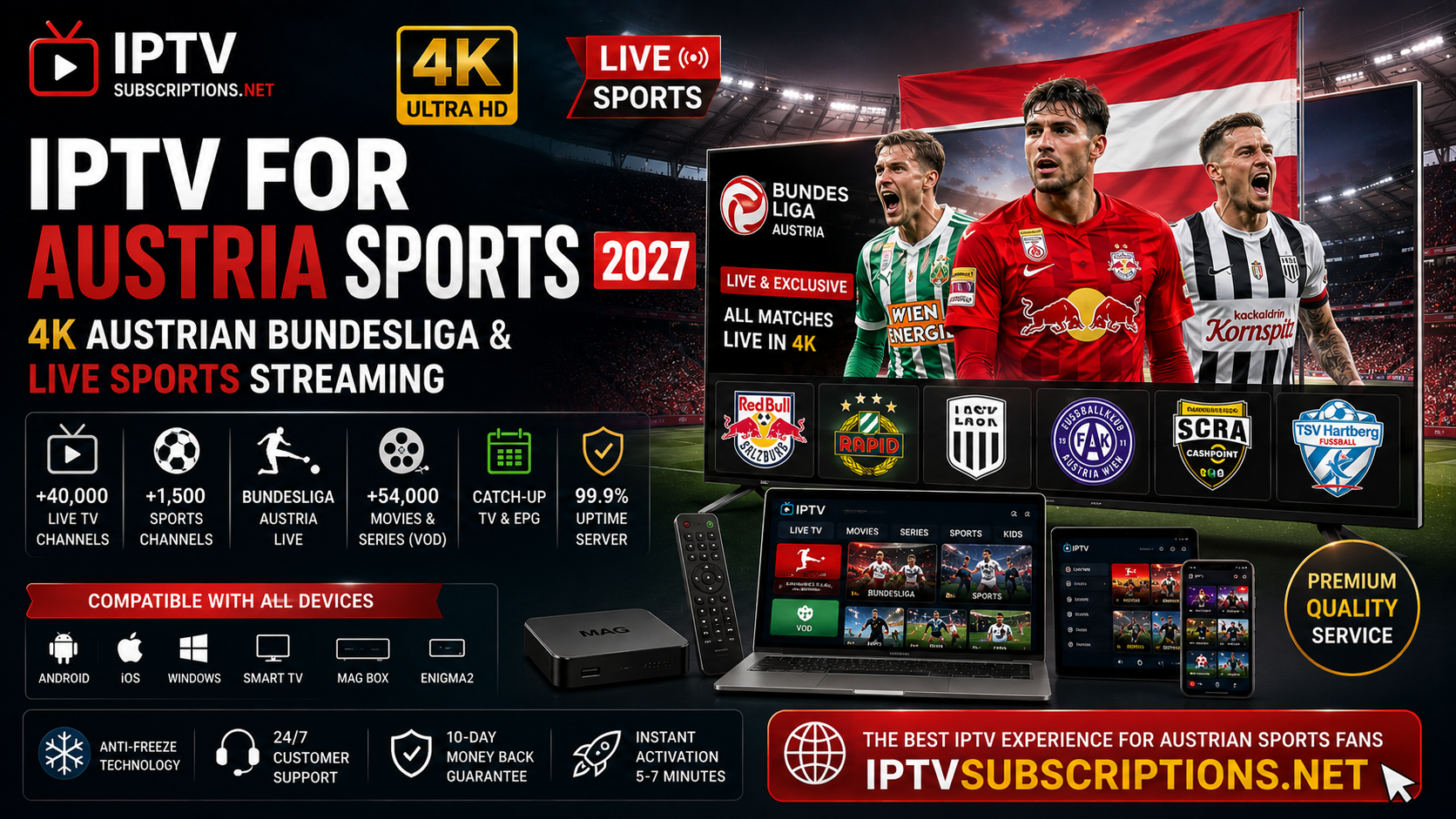 IPTV for Austria Sports 2027 – 4K Austrian Bundesliga & Live Sports Streaming