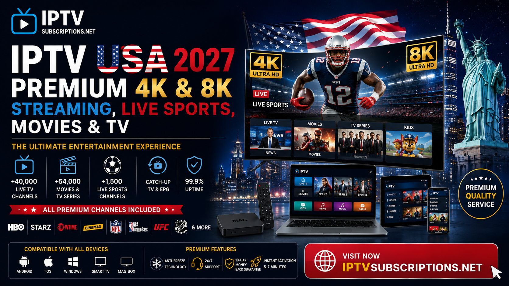 IPTV USA 2027 Premium 4K & 8K Streaming, Live Sports, Movies & TV