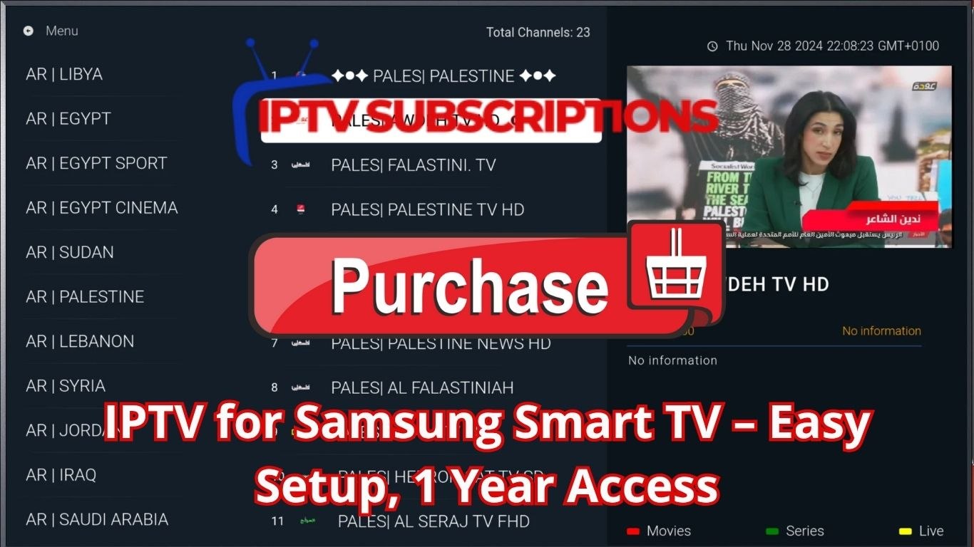 IPTV for Samsung Smart TV – Easy Setup, 1 Year Access