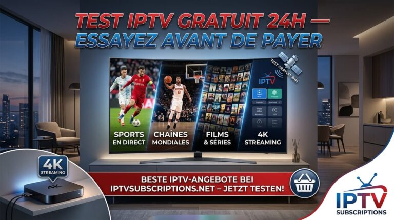 Test IPTV Gratuit 24h — Essayez Avant de Payer