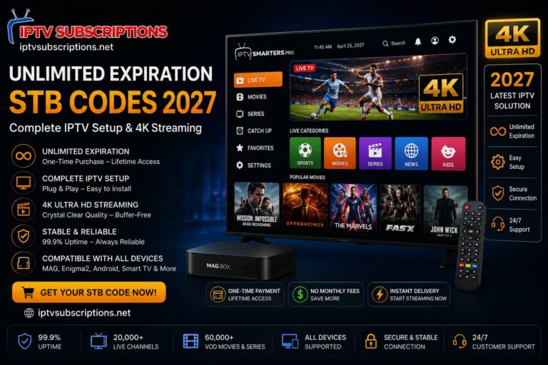 Unlimited Expiration STB Codes 2027 | Complete IPTV Setup & 4K Streaming