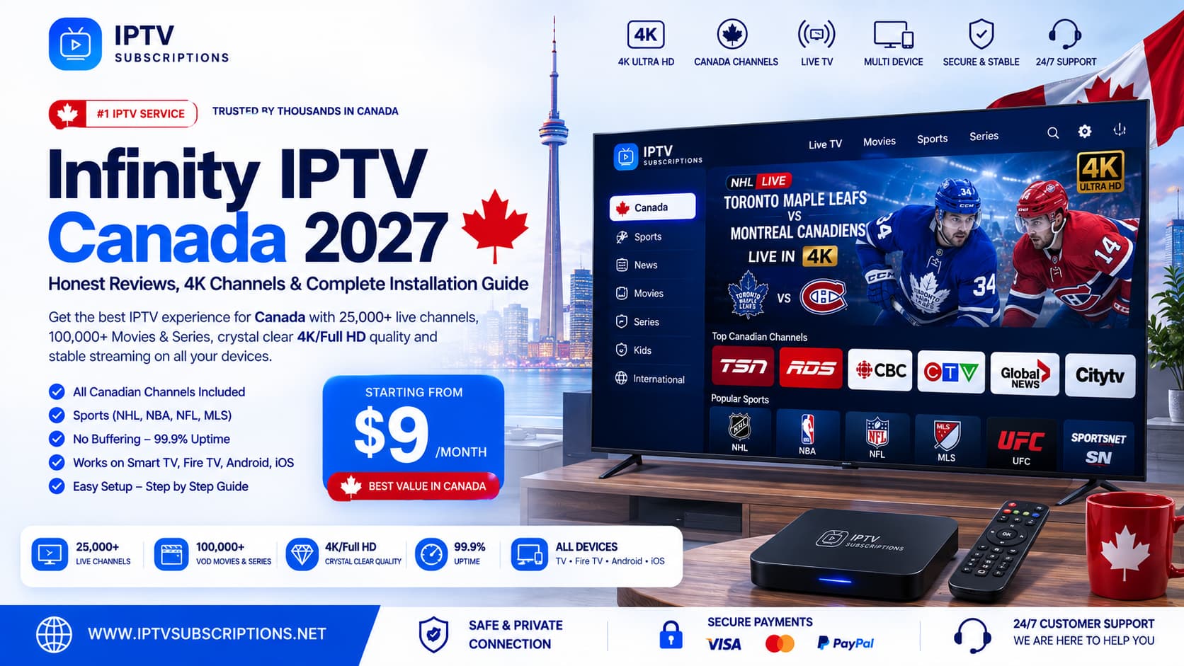 Infinity IPTV Canada 2027 – Honest Reviews, 4K Channels & Complete Installation Guide