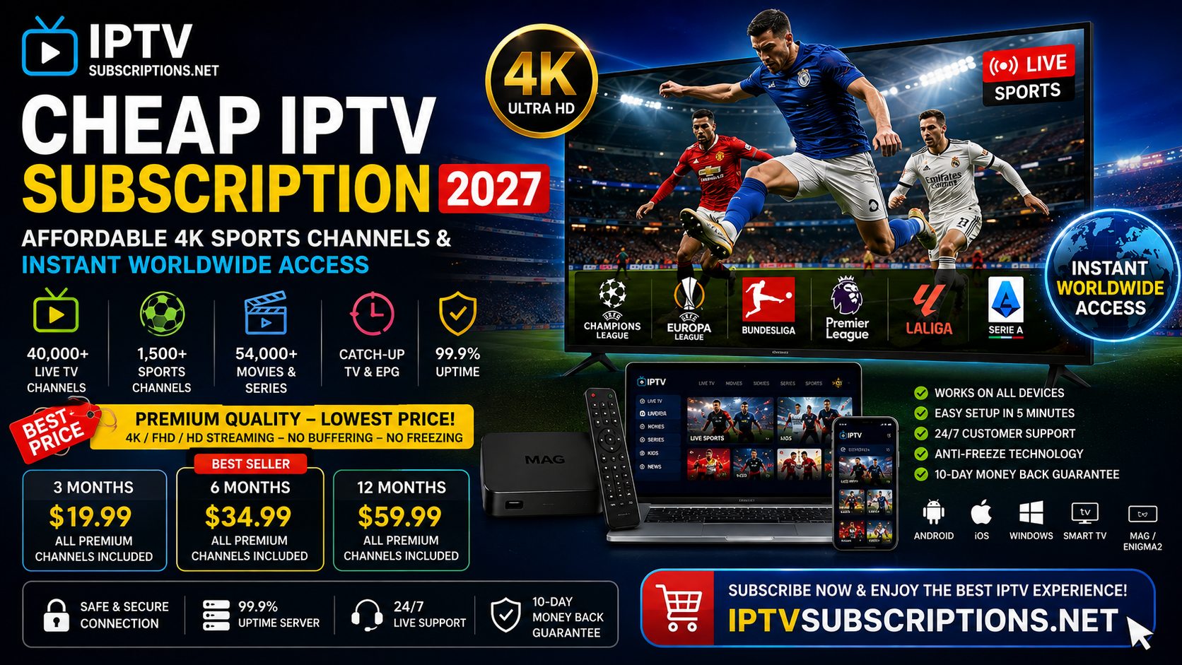 Cheap IPTV Subscription 2027 – Affordable 4K Sports Channels & Instant Worldwide Access