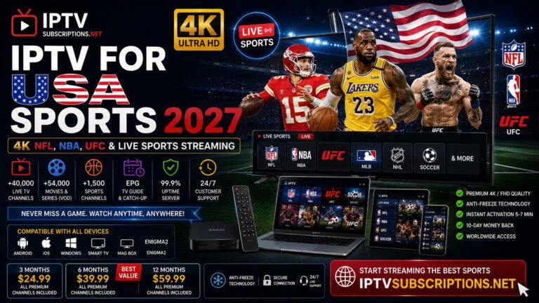 IPTV for USA Sports 2027 – 4K NFL, NBA, UFC & Live Sports Streaming