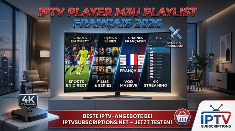 iptv player m3u playlist français 2026