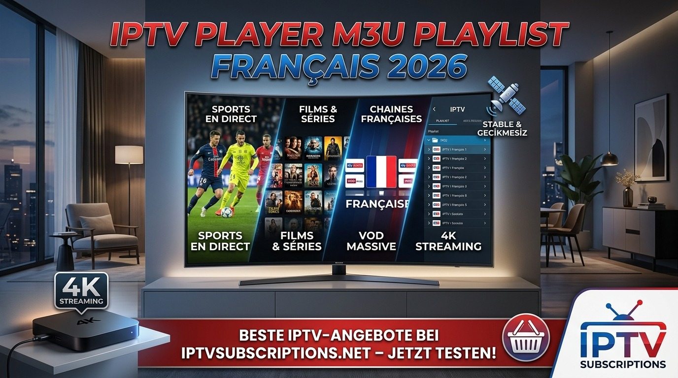 iptv player m3u playlist français 2026