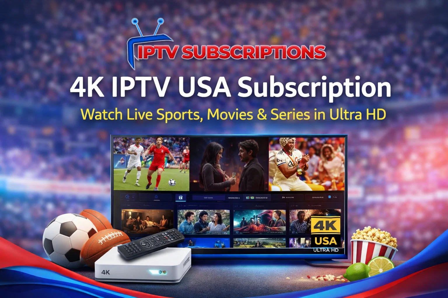4K IPTV USA Subscription – Watch Live Sports, Movies & Series in Ultra HD