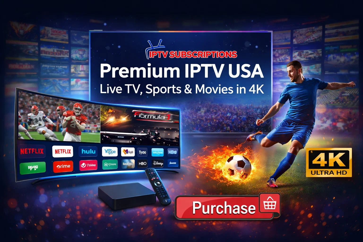 Premium IPTV USA – Live TV, Sports & Movies in 4K 