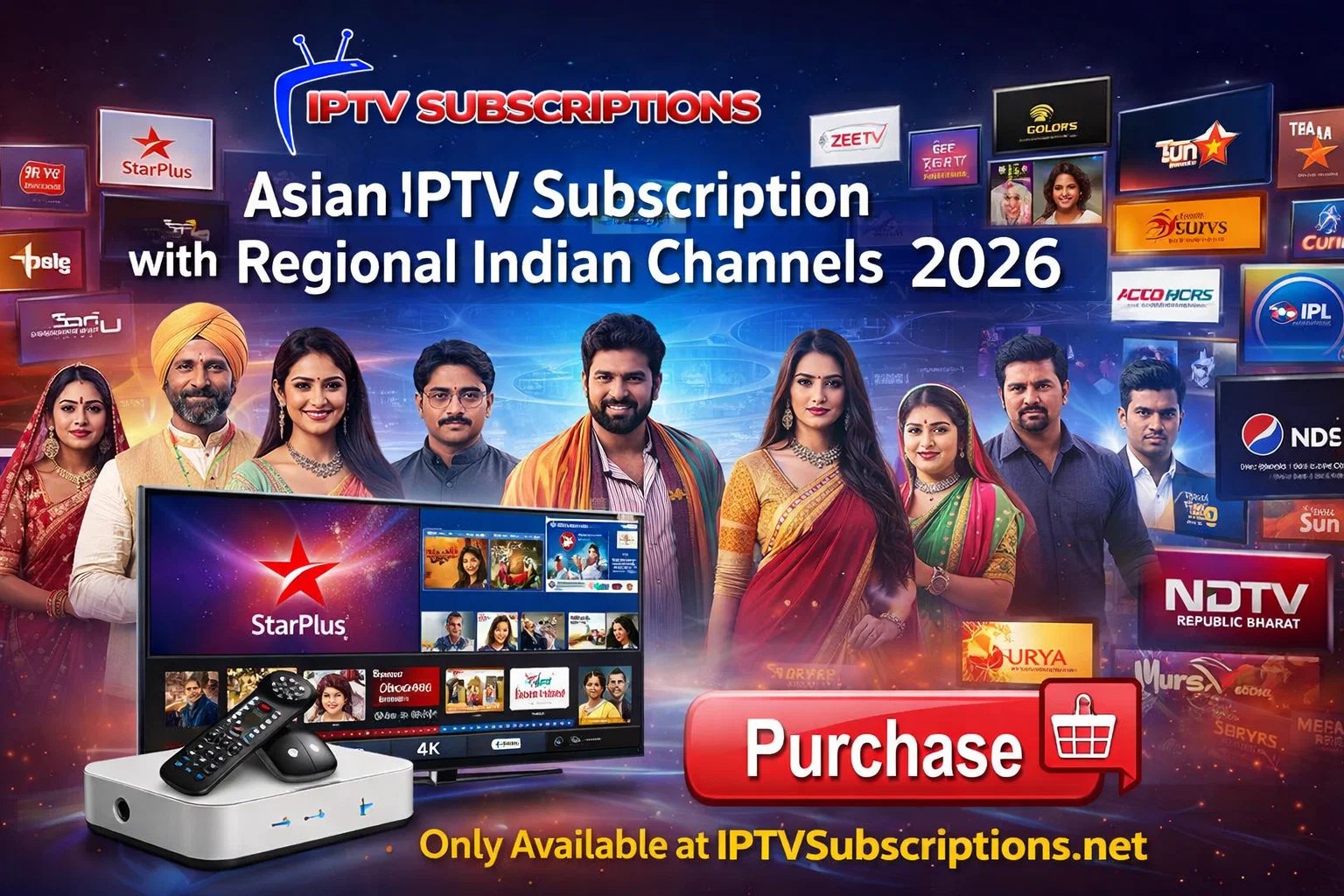 Asian IPTV Subscription with Regional Indian Channels 2026