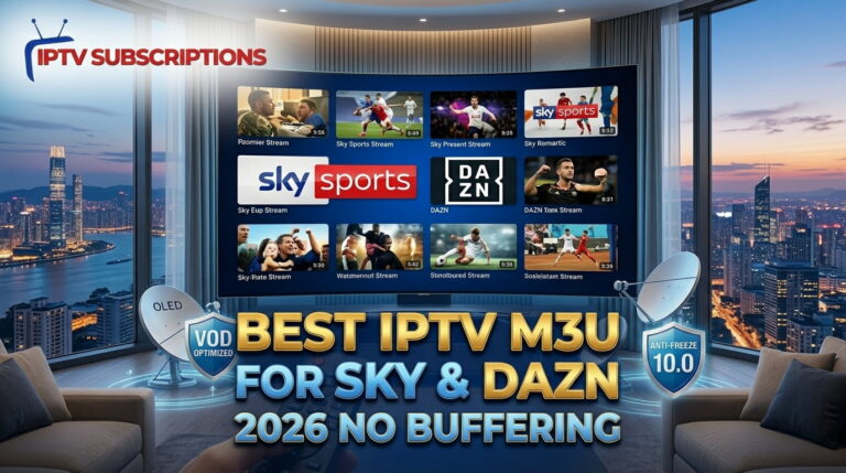 Best IPTV M3U for Sky & DAZN 2026 No Buffring